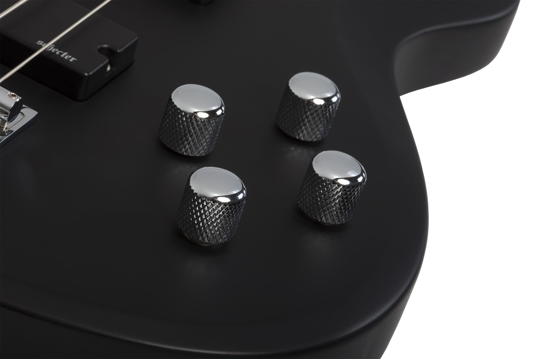 Shecter C-4 Deluxe Satin Black Bass Guitar-Schecter-Infinite Music