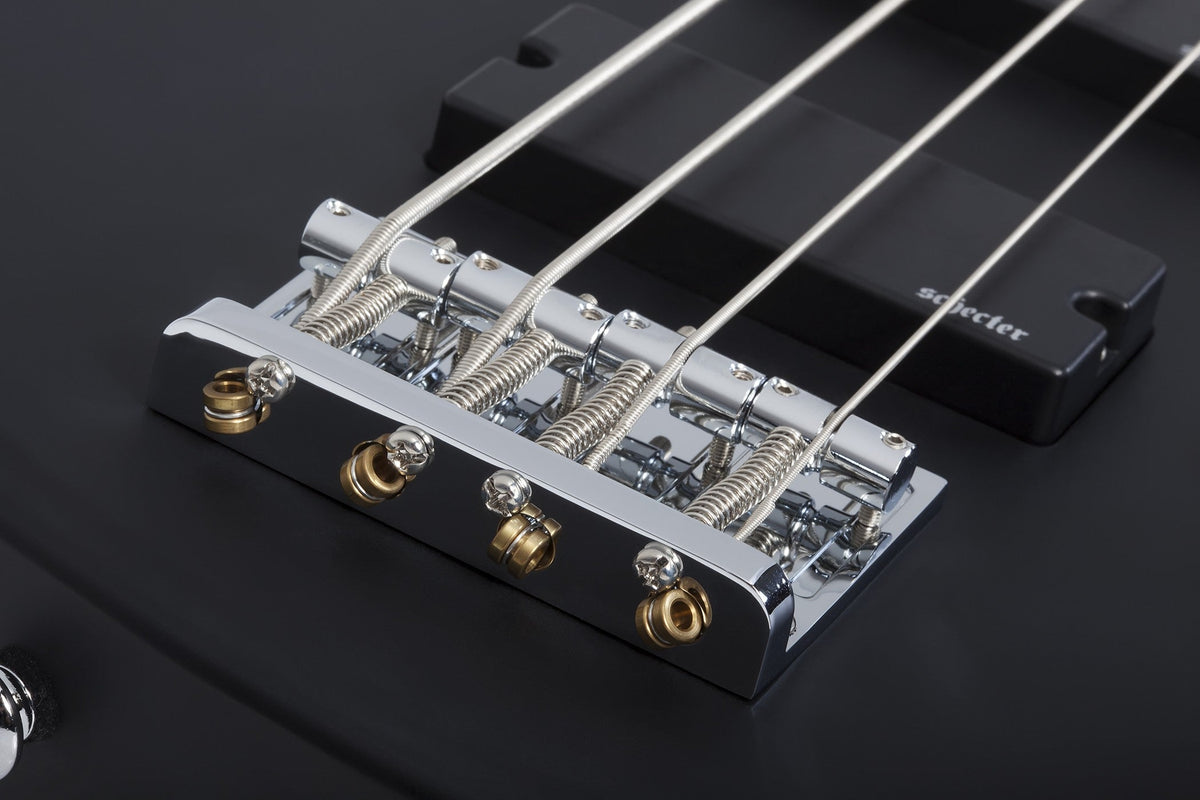 Shecter C-4 Deluxe Satin Black Bass Guitar-Schecter-Infinite Music