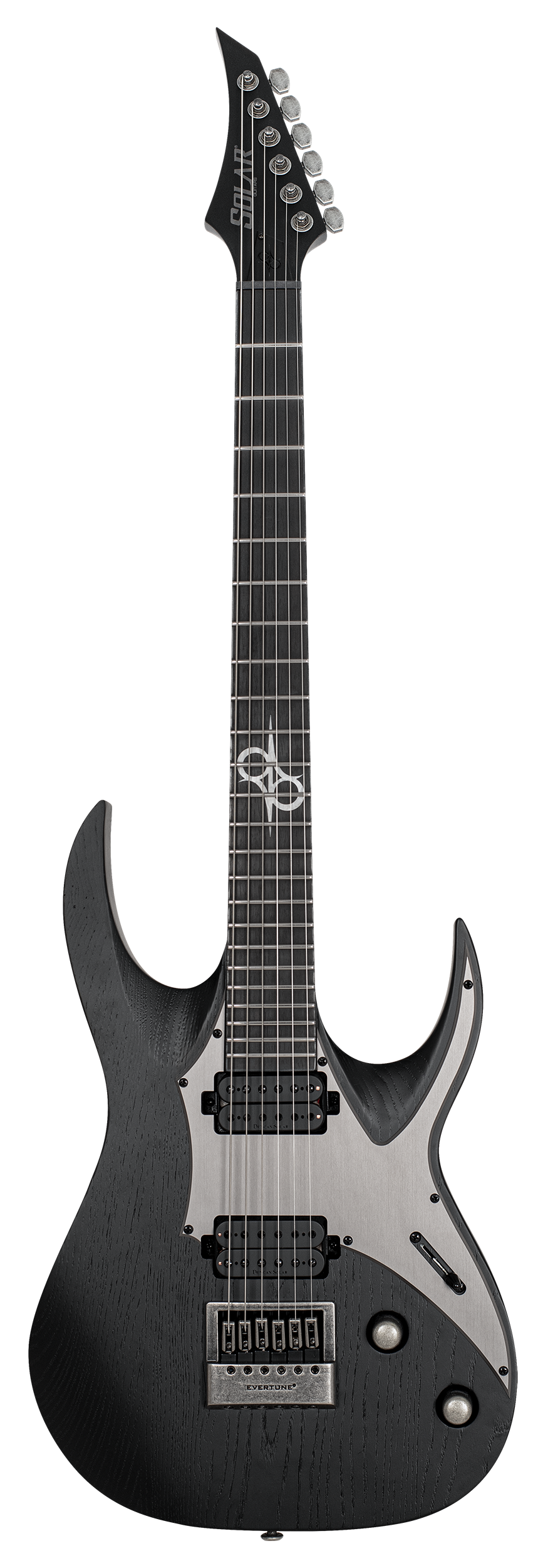 Solar A1.6DBOP Electric Guitar – Black Open Pore Matte with Aluminum Pickguard/Evetune Bridge-Solar-Infinite Music