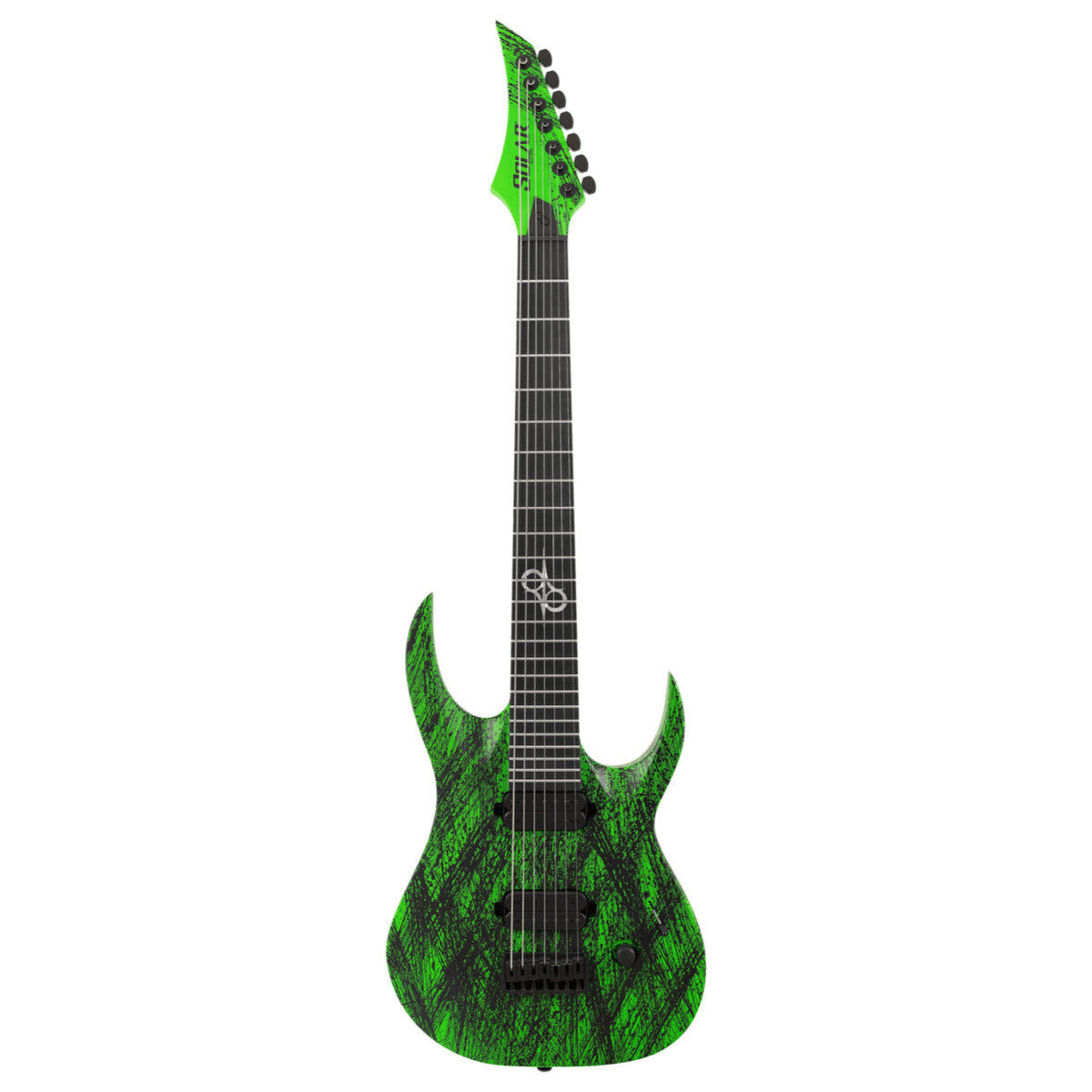 Solar A2.7GN Canabalismo + 7 String Electric Guitar - Green Neon Open Pore Matte-Solar-Infinite Music