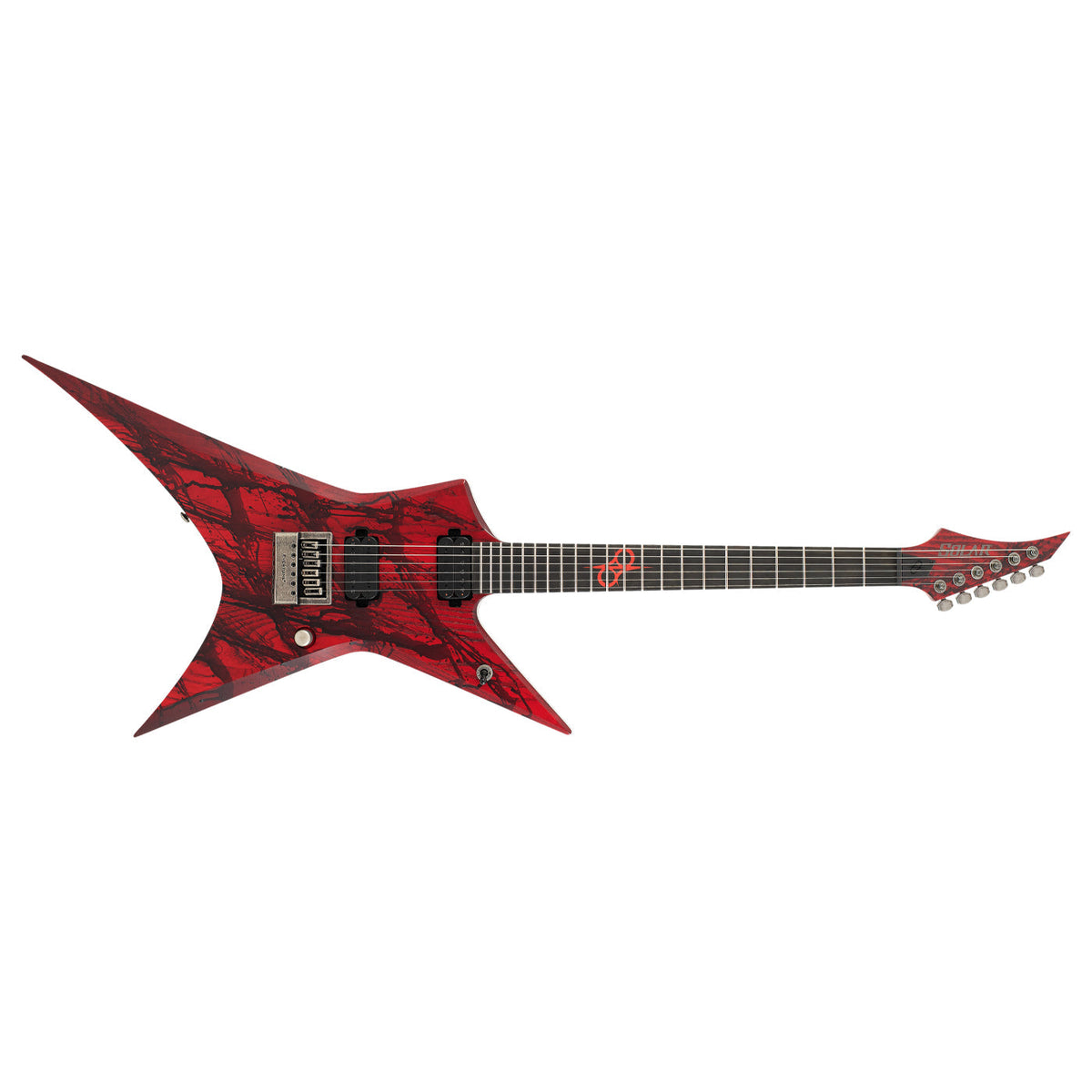 Solar X1.6Canibalismo+ Electric Guitar - Blood Red Open Pore w/Blood Red Splatter w/-Hard Case -SIGNED By OLA-Solar-Infinite Music