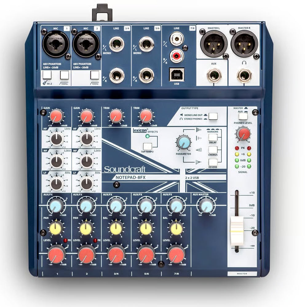 Soundcraft Notepad 8FX Compact 8-Channel PA Mixer with USB and FX-Soundcraft by HARMAN-Infinite Music