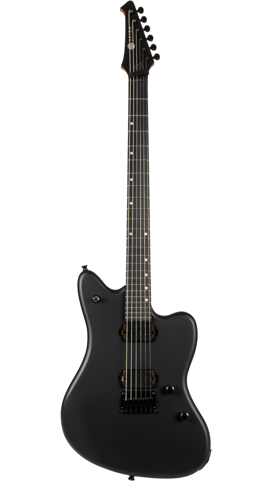 Spira Guitars J-400 MBK BAR BARITONE 27"-Scale Electric Guitar - EB Satin Black-Spira-Infinite Music