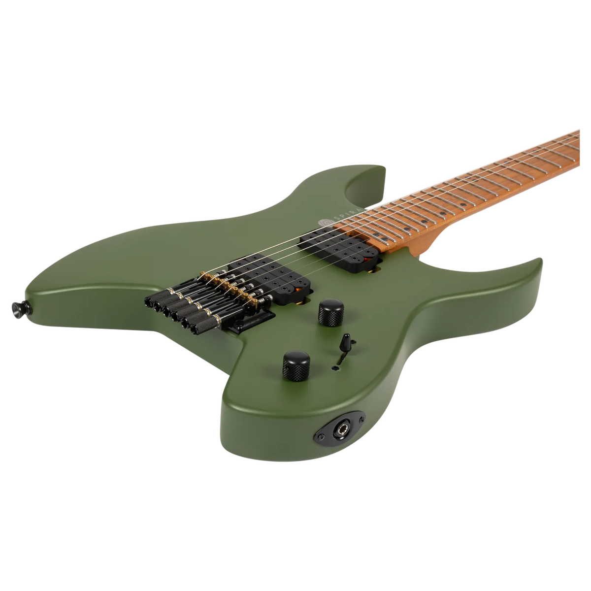Spira Guitars S-400 MGR HLS Headless Electric Guitar Roasted MN - Satin Dark Green-Spira-Infinite Music