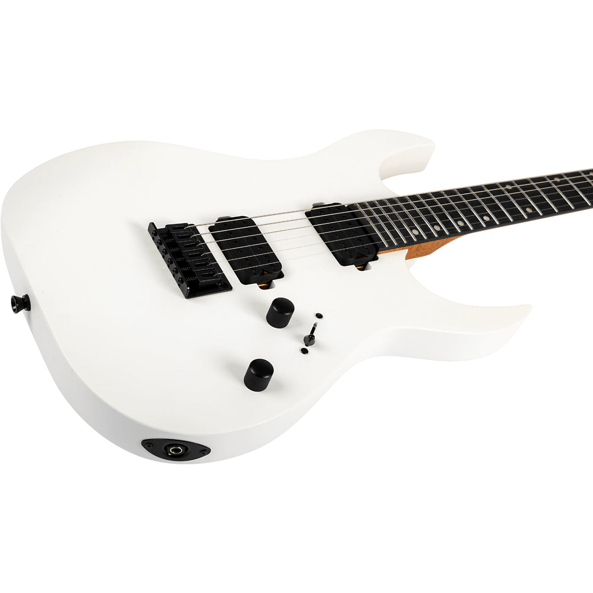 Spira Guitars S-400 MWH Roasted Poplar Electric Guitar, Roasted Maple, Ebony Tech FB - Satin White-Spira-Infinite Music
