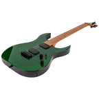 Spira Guitars S-450 TGR Flame Top Electric Guitar, Roasted Maple Neck - Trans Green-Spira-Infinite Music