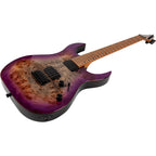 Spira Guitars S-450 TPP Spalted Maple Top Electric Guitar, Roasted Maple Neck - Trans Purple-Spira-Infinite Music