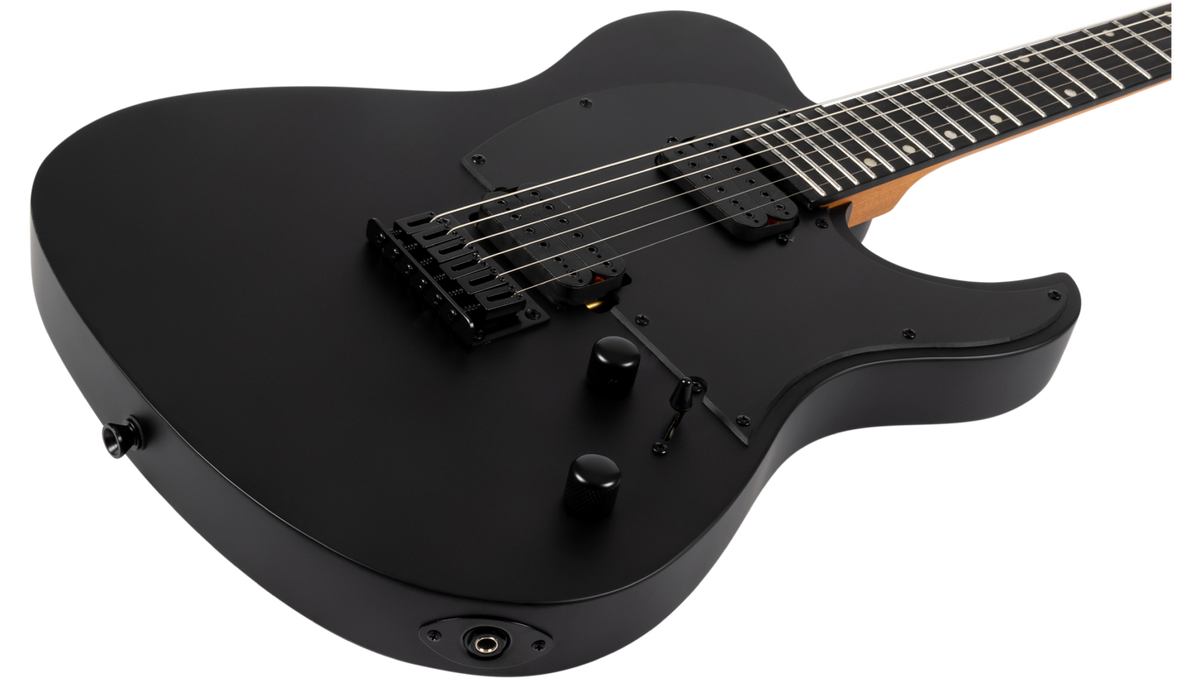 Spira Guitars T-400 MBK BAR BARITONE 27"-Scale Electric Guitar EB - Satin Black-Spira-Infinite Music