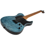 Spira Guitars T-450 TDB Flame Top Electric Guitar Roasted Maple- Transparent Blue-Spira-Infinite Music