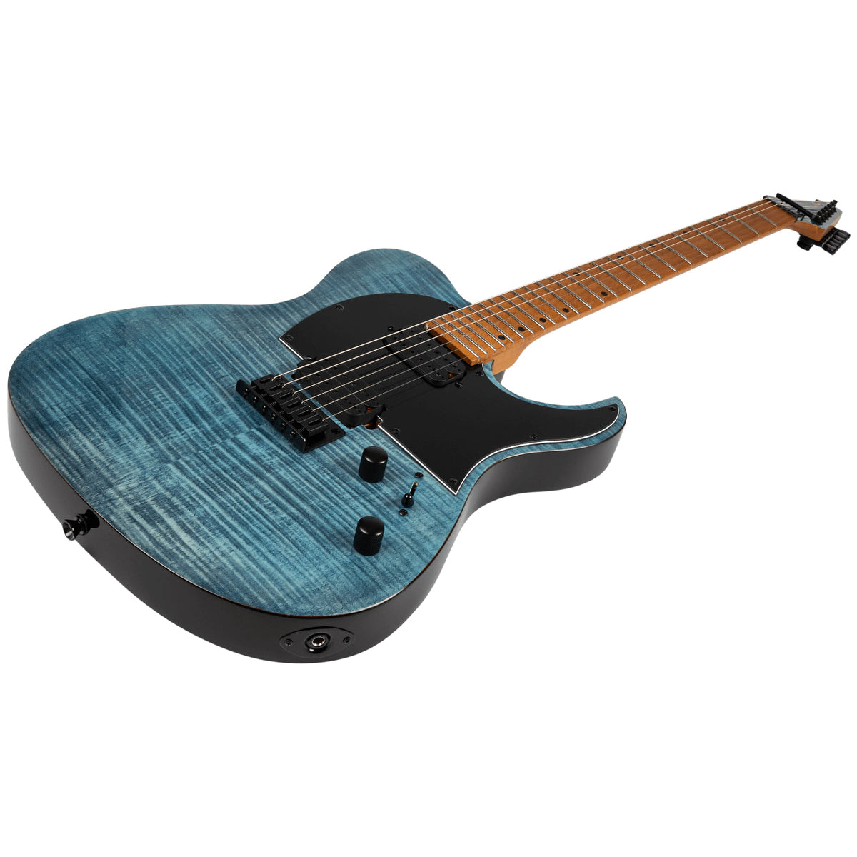 Spira Guitars T-450 TDB Flame Top Electric Guitar Roasted Maple- Transparent Blue-Spira-Infinite Music