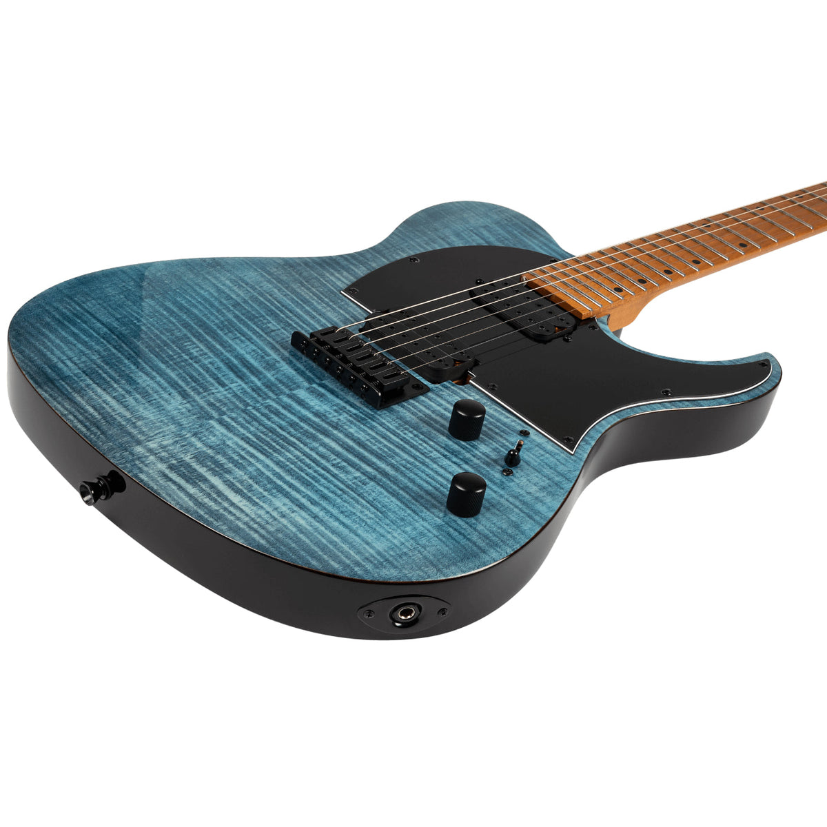 Spira Guitars T-450 TDB Flame Top Electric Guitar Roasted Maple- Transparent Blue-Spira-Infinite Music