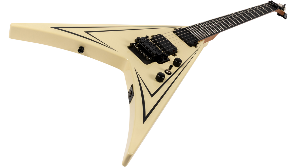 Spira Guitars V-420 AWH Electric Guitar EB - Antique White w/ Pinstripes-Spira-Infinite Music