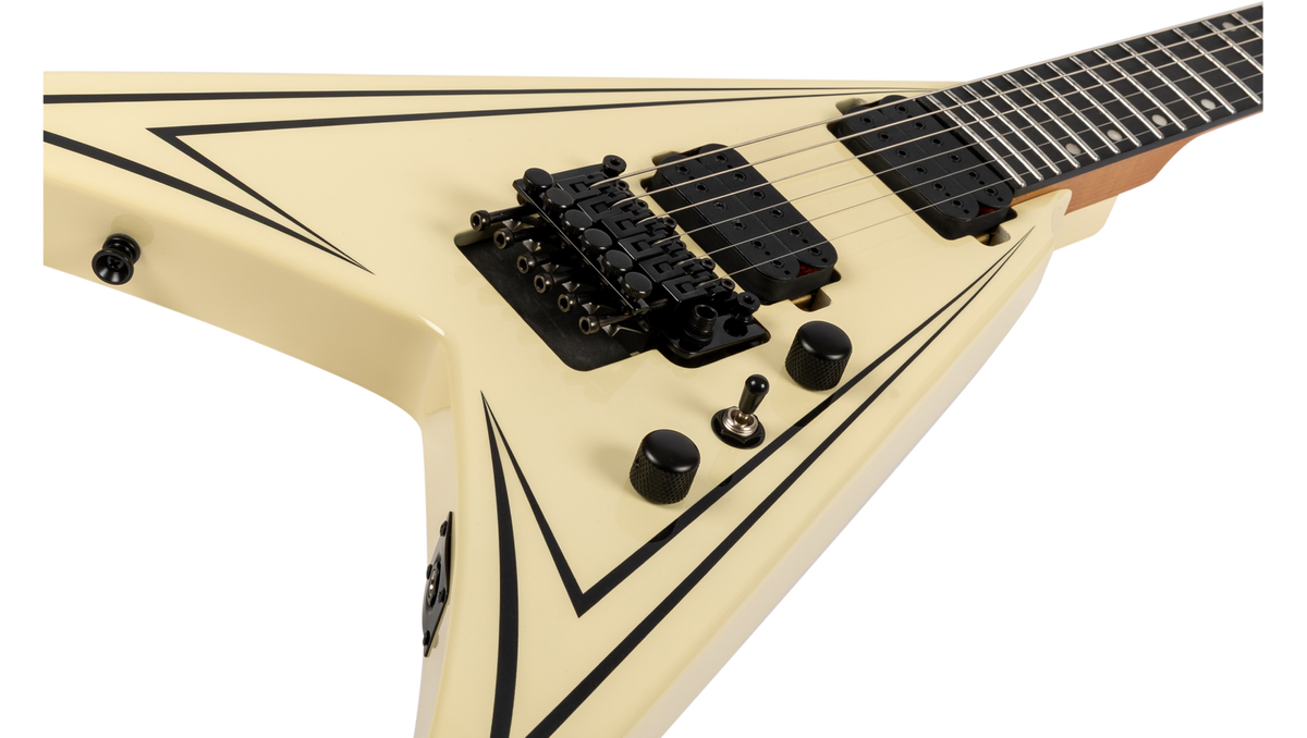 Spira Guitars V-420 AWH Electric Guitar EB - Antique White w/ Pinstripes-Spira-Infinite Music