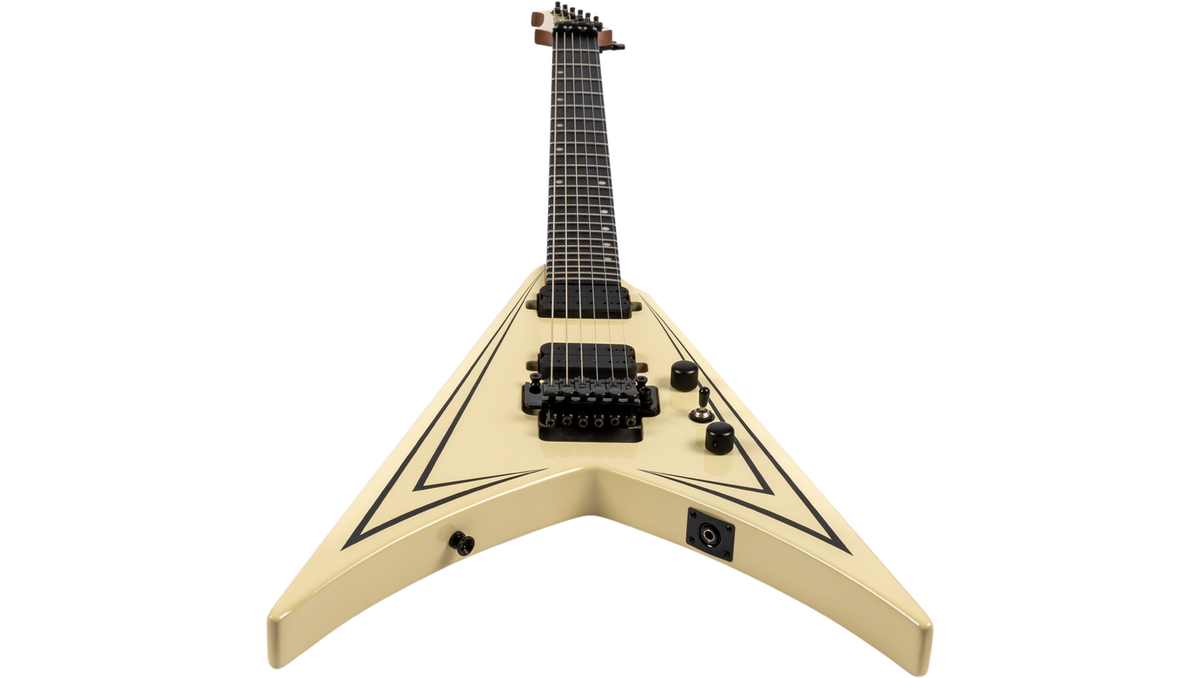 Spira Guitars V-420 AWH Electric Guitar EB - Antique White w/ Pinstripes-Spira-Infinite Music