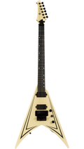 Spira Guitars V-420 AWH Electric Guitar EB - Antique White w/ Pinstripes-Spira-Infinite Music