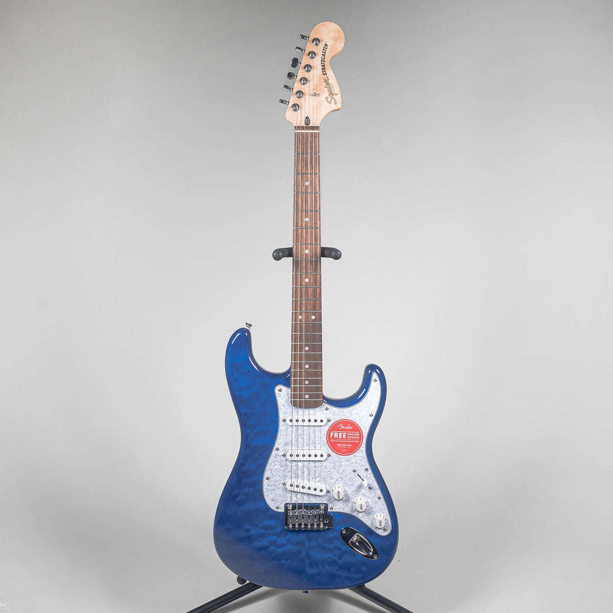 Squier Affinity Series Stratocaster QMT Electric Guitar - Sapphire Blue-Squier-Infinite Music