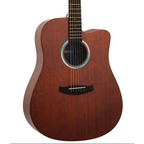 Tanglewood Elemental Solid Mahogany Top Dreadnought Cutaway/Acoustic Guitar [TE5-CE-BL]-Tanglewood-Infinite Music