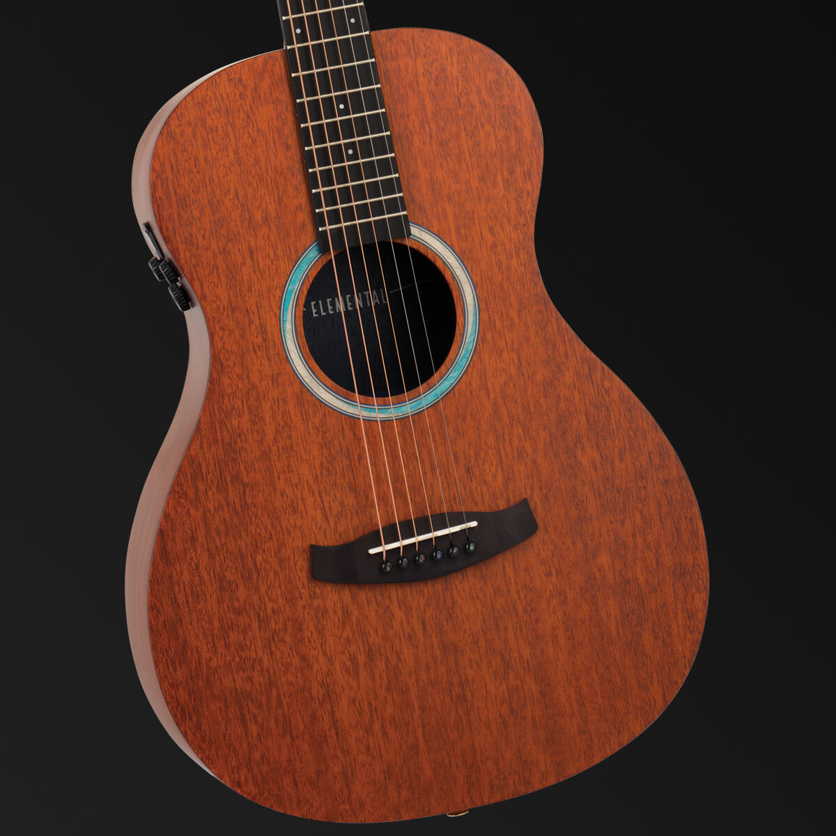 Tanglewood Elemental Solid Mahogany Top Parlour A/E Guitar [TE8-E-BL]-Tanglewood-Infinite Music