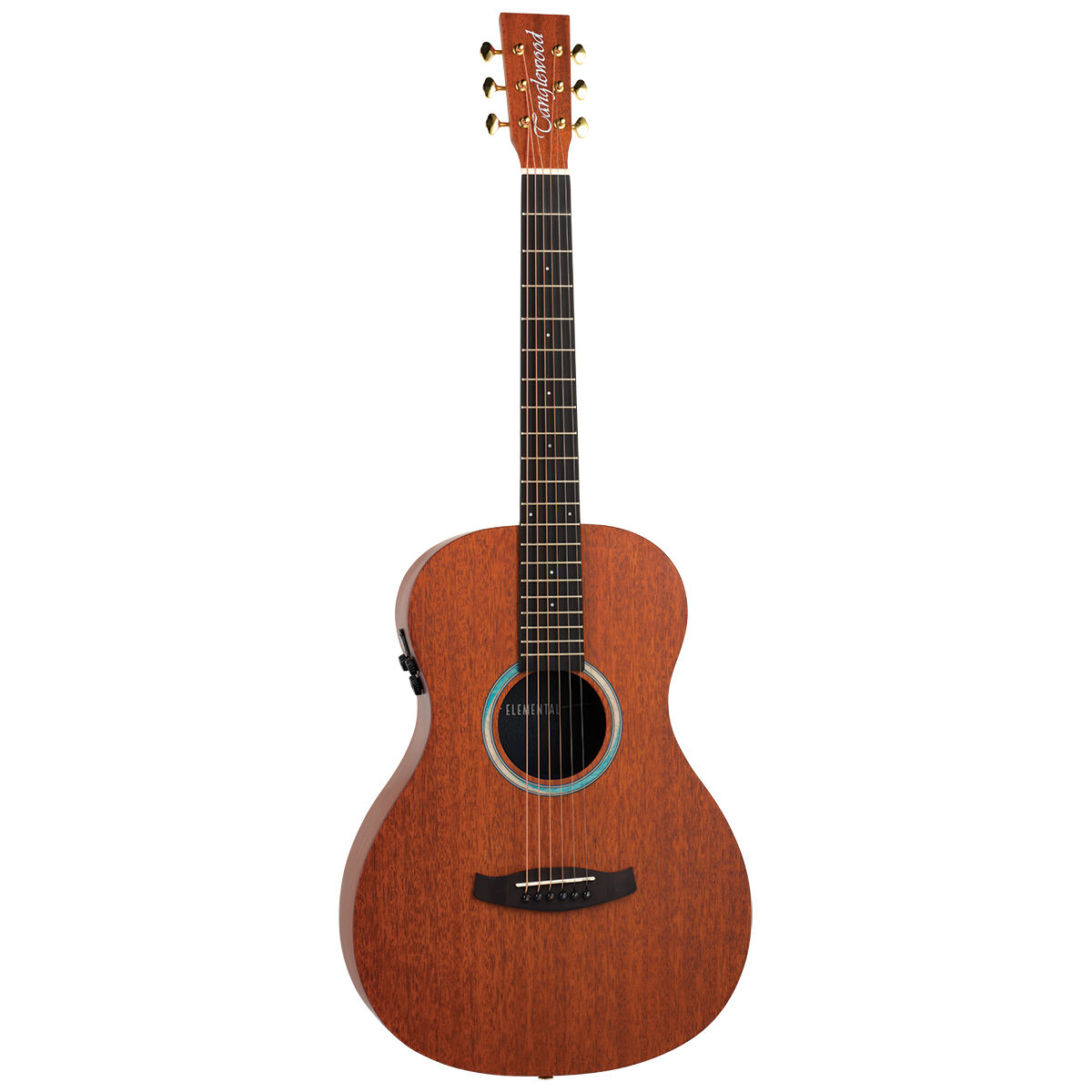 Tanglewood Elemental Solid Mahogany Top Parlour A/E Guitar [TE8-E-BL]-Tanglewood-Infinite Music