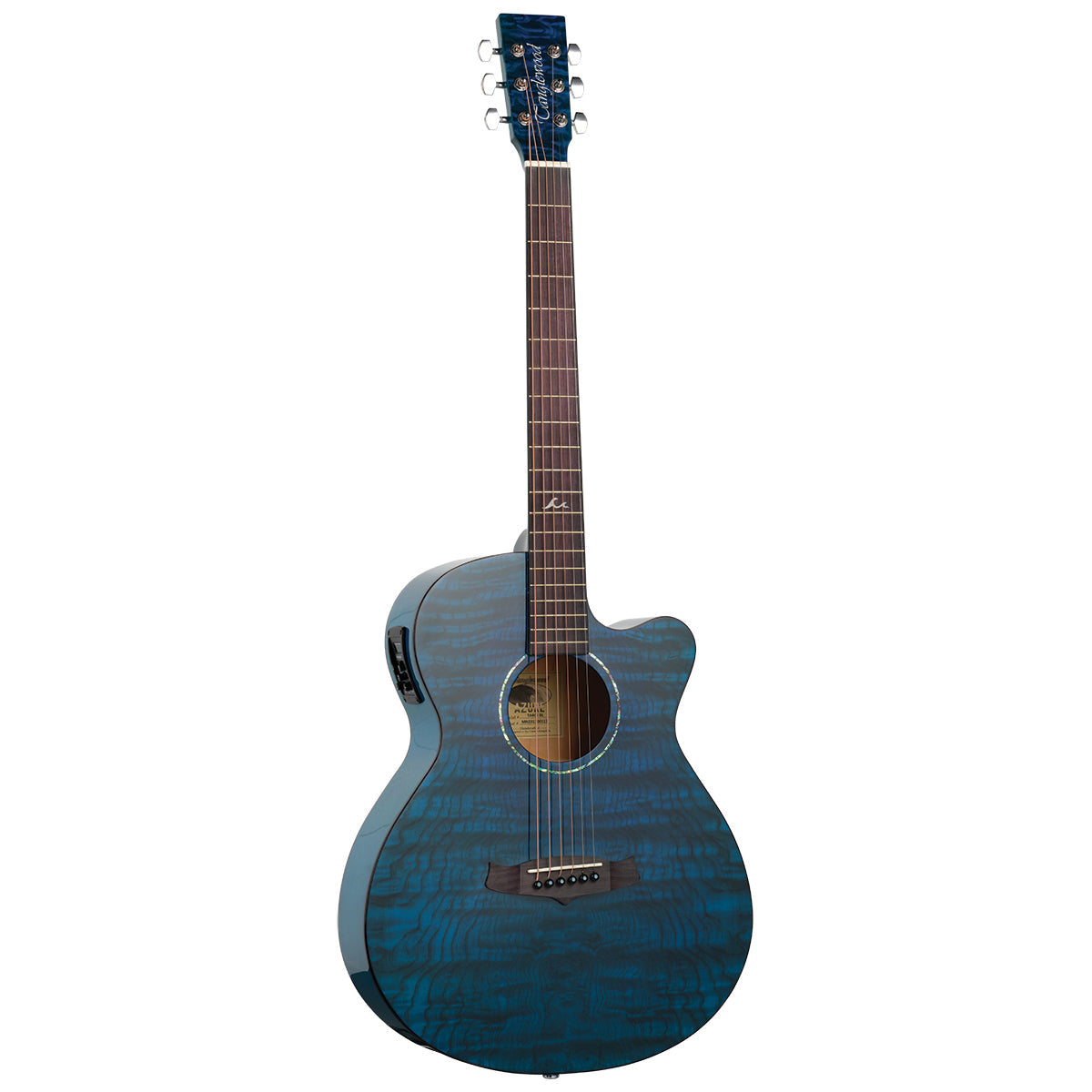 Tanglewood TA4-CEBL Azure SuperFolk C/E Quilted Ash - Serenity Blue Gloss-Tanglewood-Infinite Music