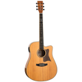 Tanglewood TRU5-CE-FMH Reunion Pro Solid Australian Red Cedar Top Dreadnought C/E with Flame Okoume B/S-Tanglewood-Infinite Music