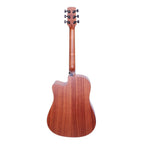 Timberidge 'Messenger Series' Mahogany Solid Top & Body Acoustic-Electric Dreadnought Cutaway Guitar - Natural Satin-Timberidge-Infinite Music