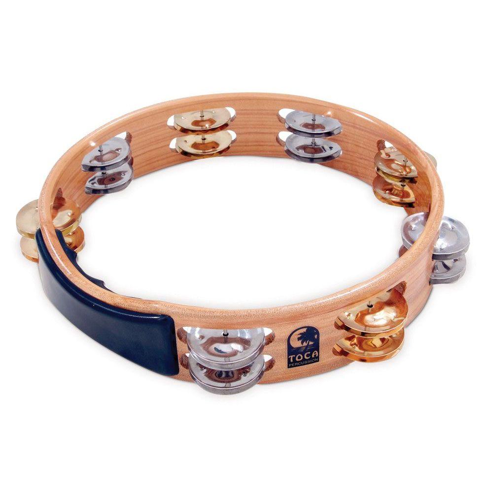 Toca Acacia Hardwood 10" Tambourine with Nickel/Brass Jingles-Toca-Infinite Music