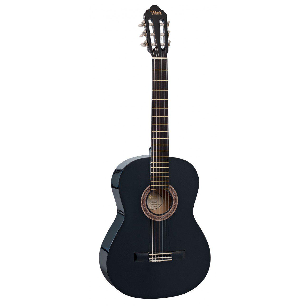Valencia VC104BK 4/4 Classical Guitar Gloss Black-Valencia-Infinite Music