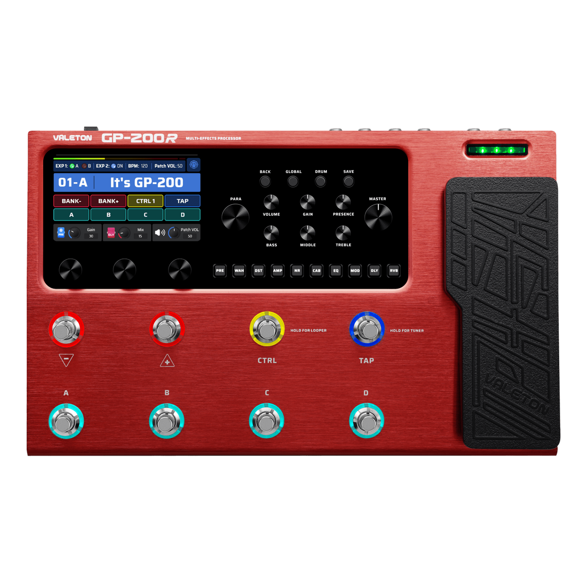 Valeton GP-200R Guitar Multi-FX Processor Pedal - Red-Valeton-Infinite Music