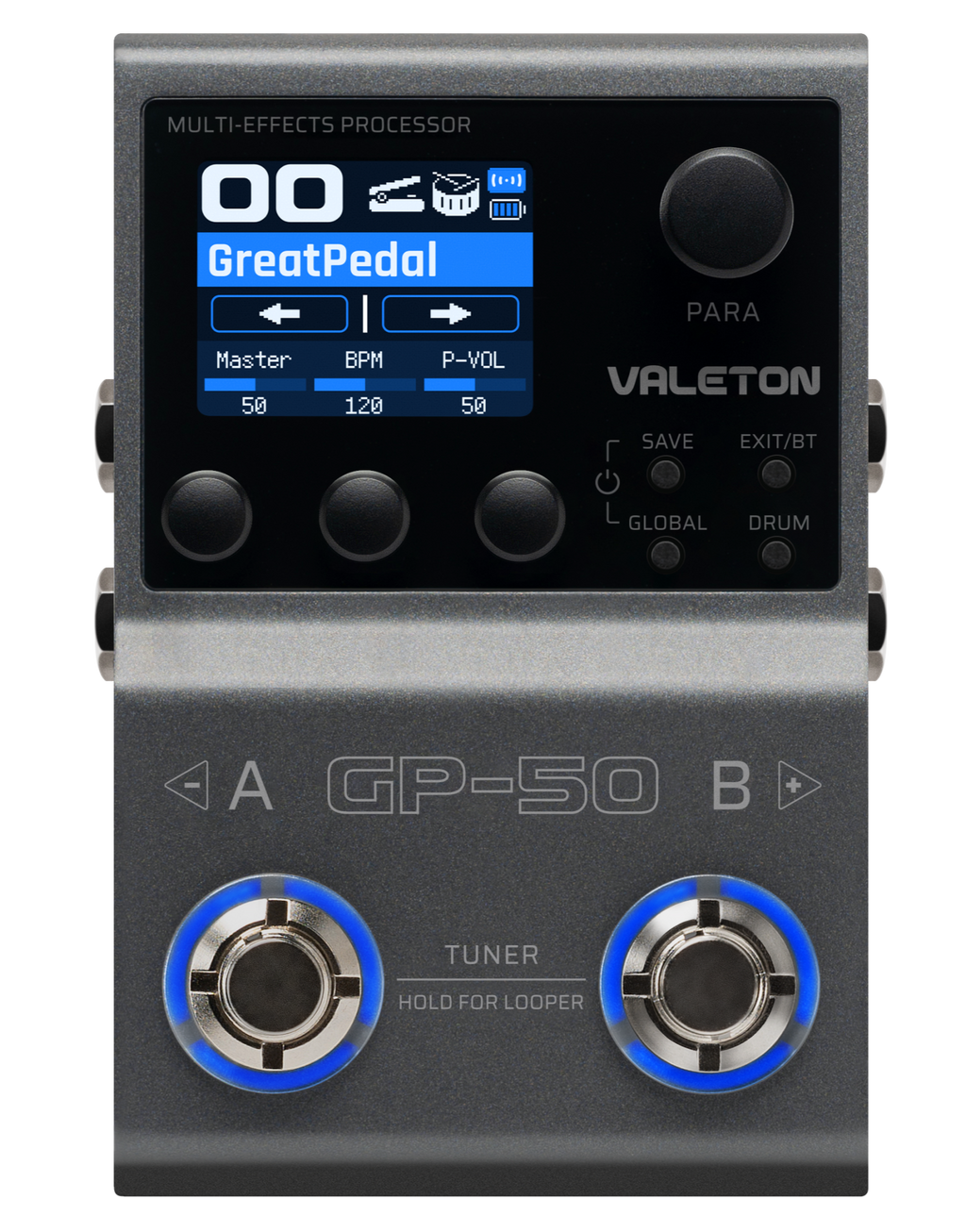 Valeton GP-50 Multi-Effects Processor- SnapTone & IR Loader Pedal (In built rechargeable battery)-Valeton-Infinite Music