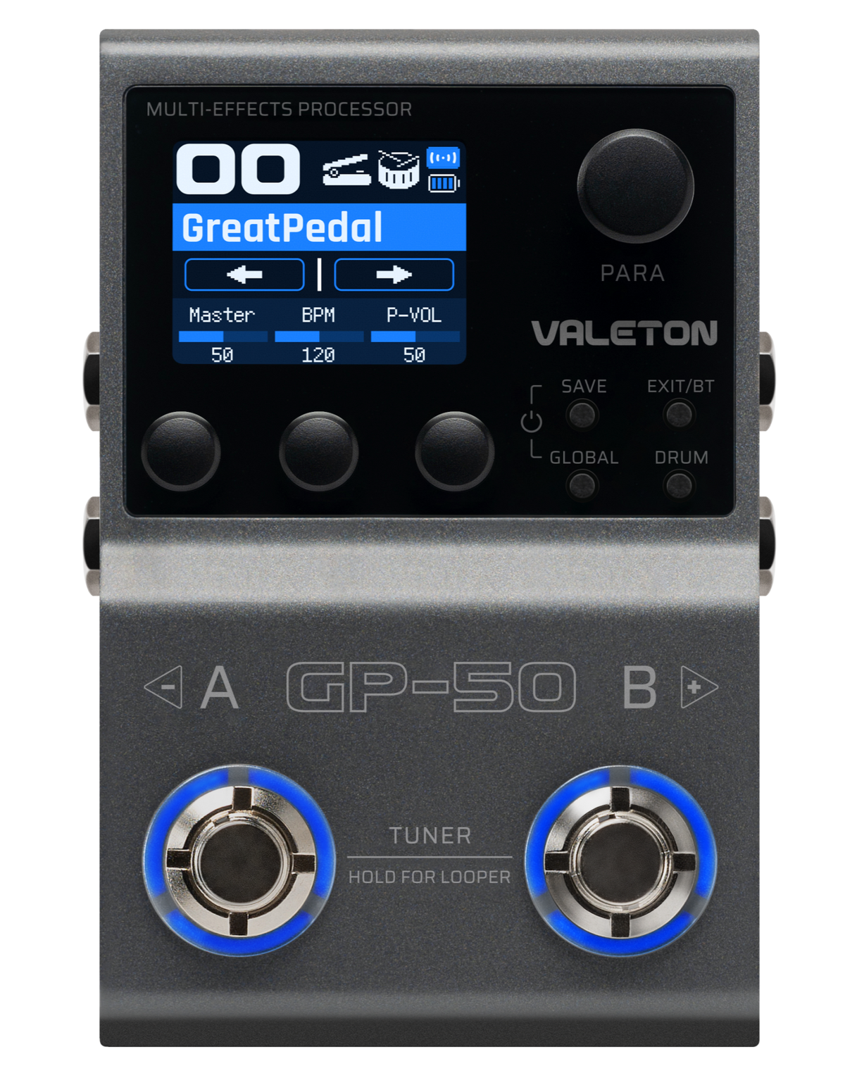 Valeton GP-50 Multi-Effects Processor- SnapTone & IR Loader Pedal (In built rechargeable battery)-Valeton-Infinite Music