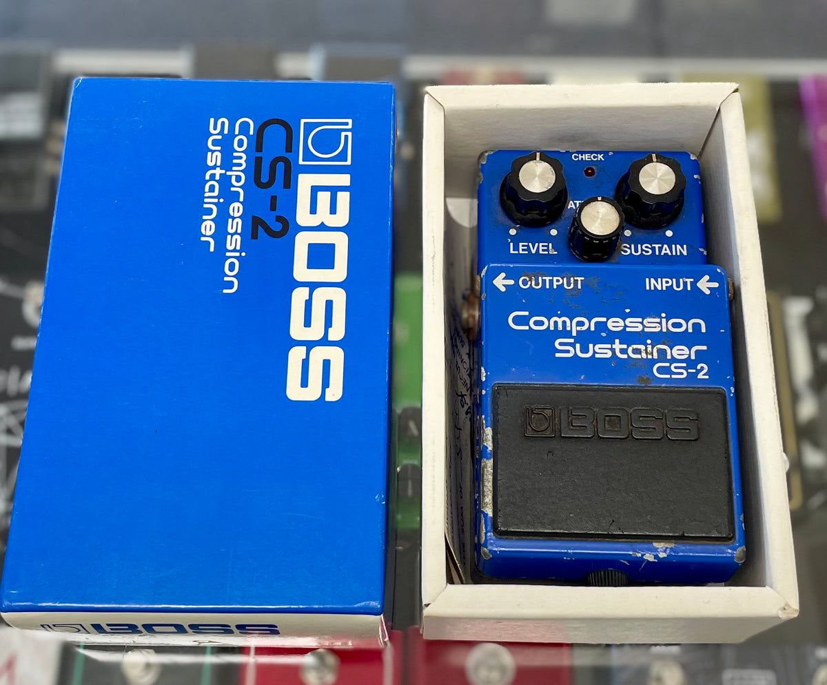 Vintage Boss CS-2 Compression Sustainer Pedal- Japan - August 1983 - Black Label (With BOX) ( Pre Owned ) 334400-Boss-Infinite Music