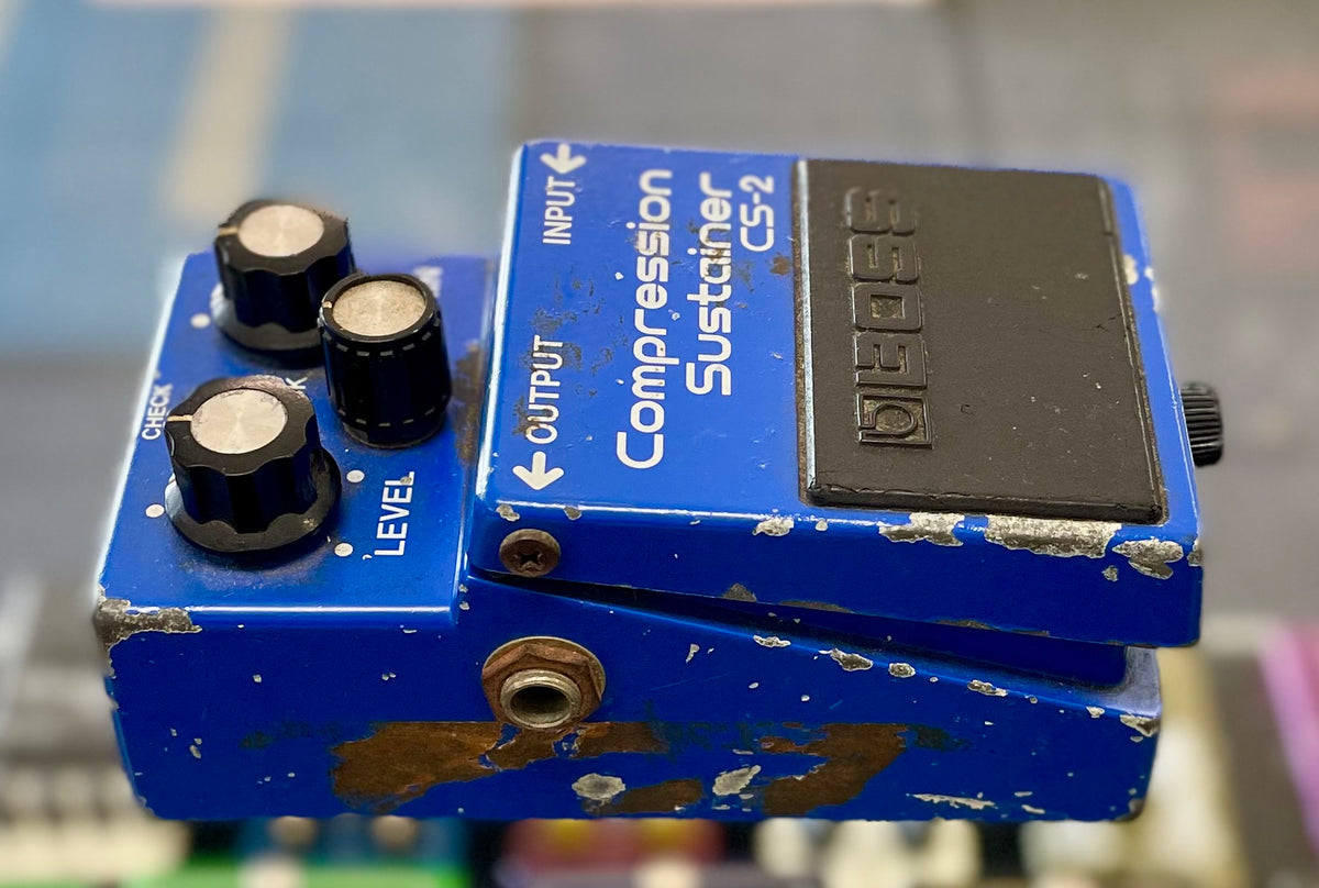 Vintage Boss CS-2 Compression Sustainer Pedal- Japan - August 1983 - Black Label (With BOX) ( Pre Owned ) 334400-Boss-Infinite Music