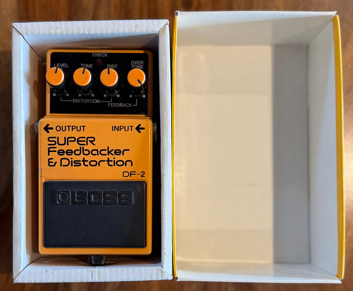 Vintage Boss DF-2 Super Distortion & Feedbacker Pedal- Japan - May 1985 - Black Label (Pre Owned...In Box) 546000-Boss-Infinite Music