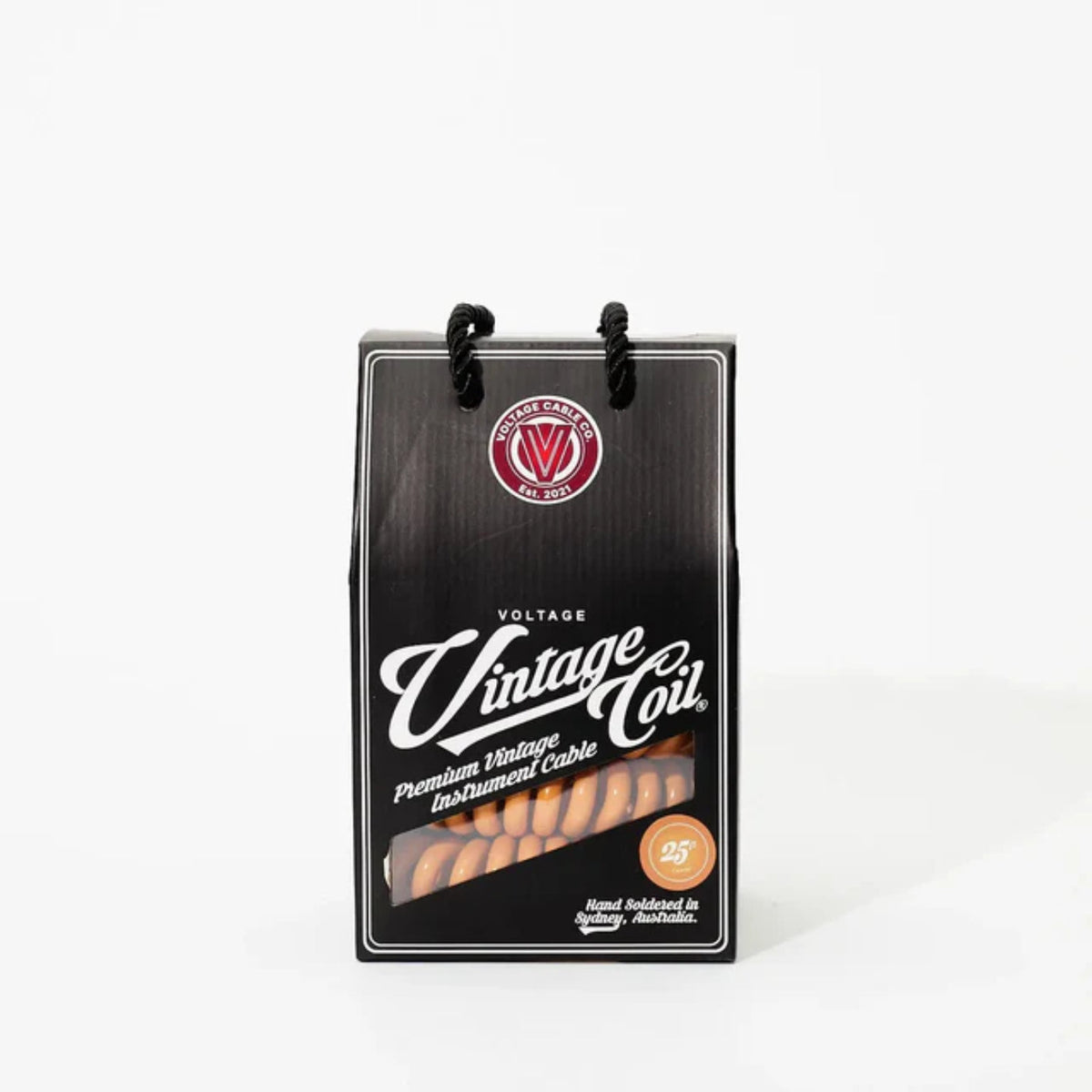 Voltage Vintage Coil CARAMEL 25ft G&H Plugs ST/ST Australian Made guitar cable-Voltage Cable-Infinite Music