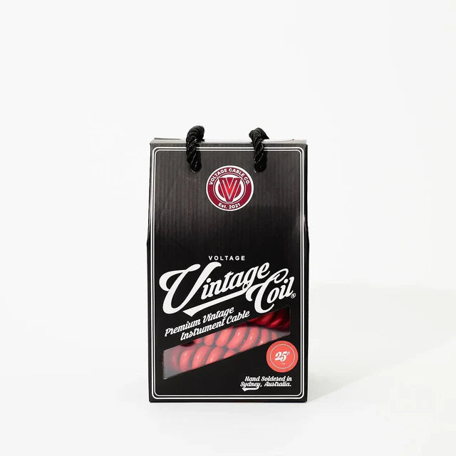 Voltage Vintage Coil RED 25ft G&H Plugs ST/ST Australian Made guitar cable-Voltage Cable-Infinite Music