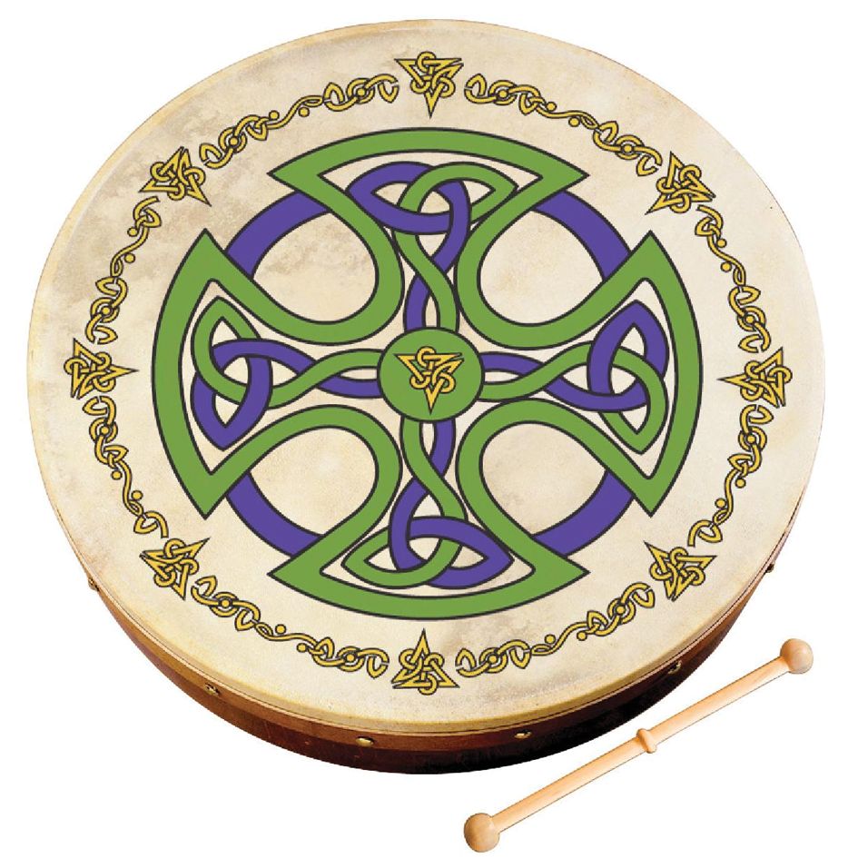 Waltons 12" Bodhran - Brosna Cross Print-Waltons-Infinite Music