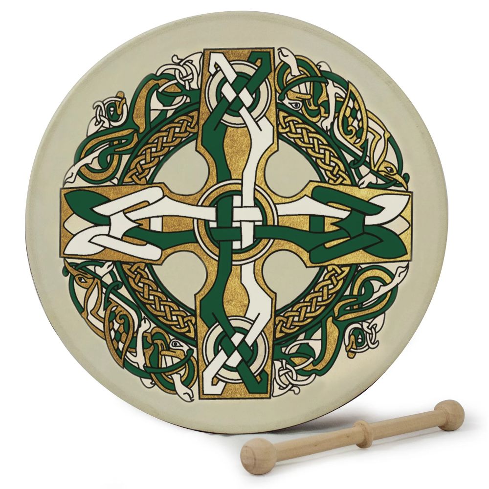 Waltons DWP1932 12" Gaelic Cross Print Bodhran Pack-Waltons-Infinite Music