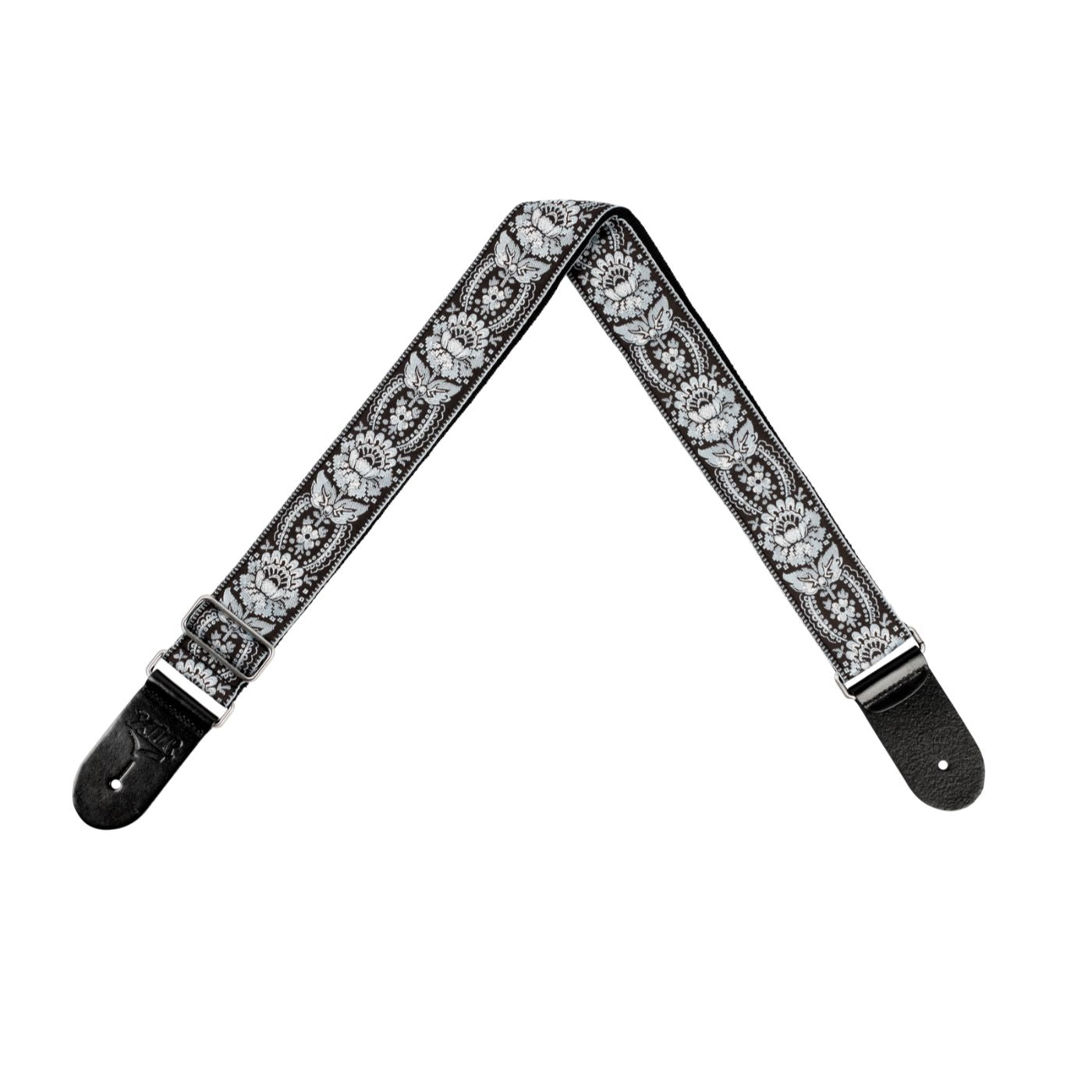 XTR Floral Silver/Black Pattern Guitar Strap-XTR-Infinite Music
