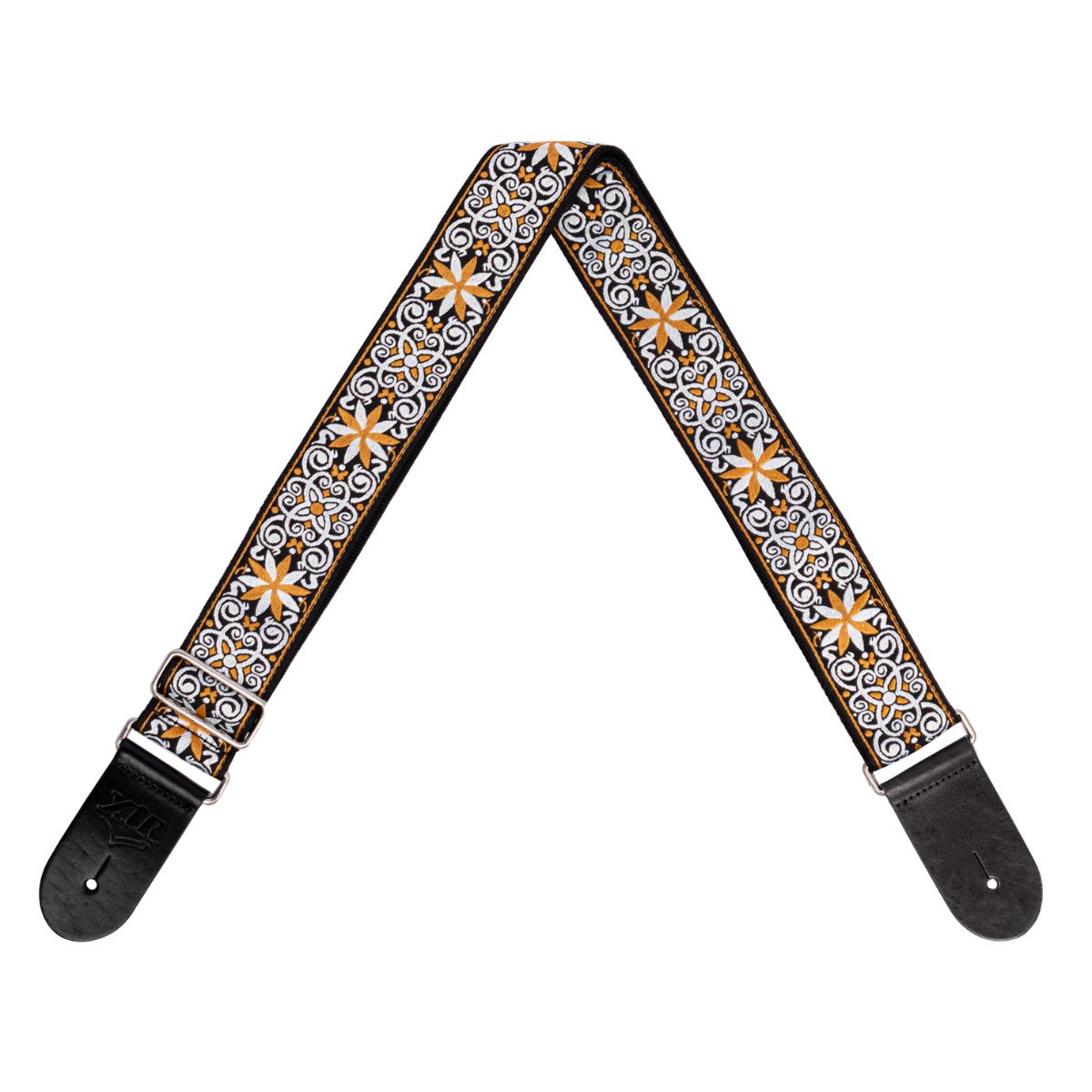 XTR Vintage Gold/White Floral Pattern Guitar Strap-XTR-Infinite Music