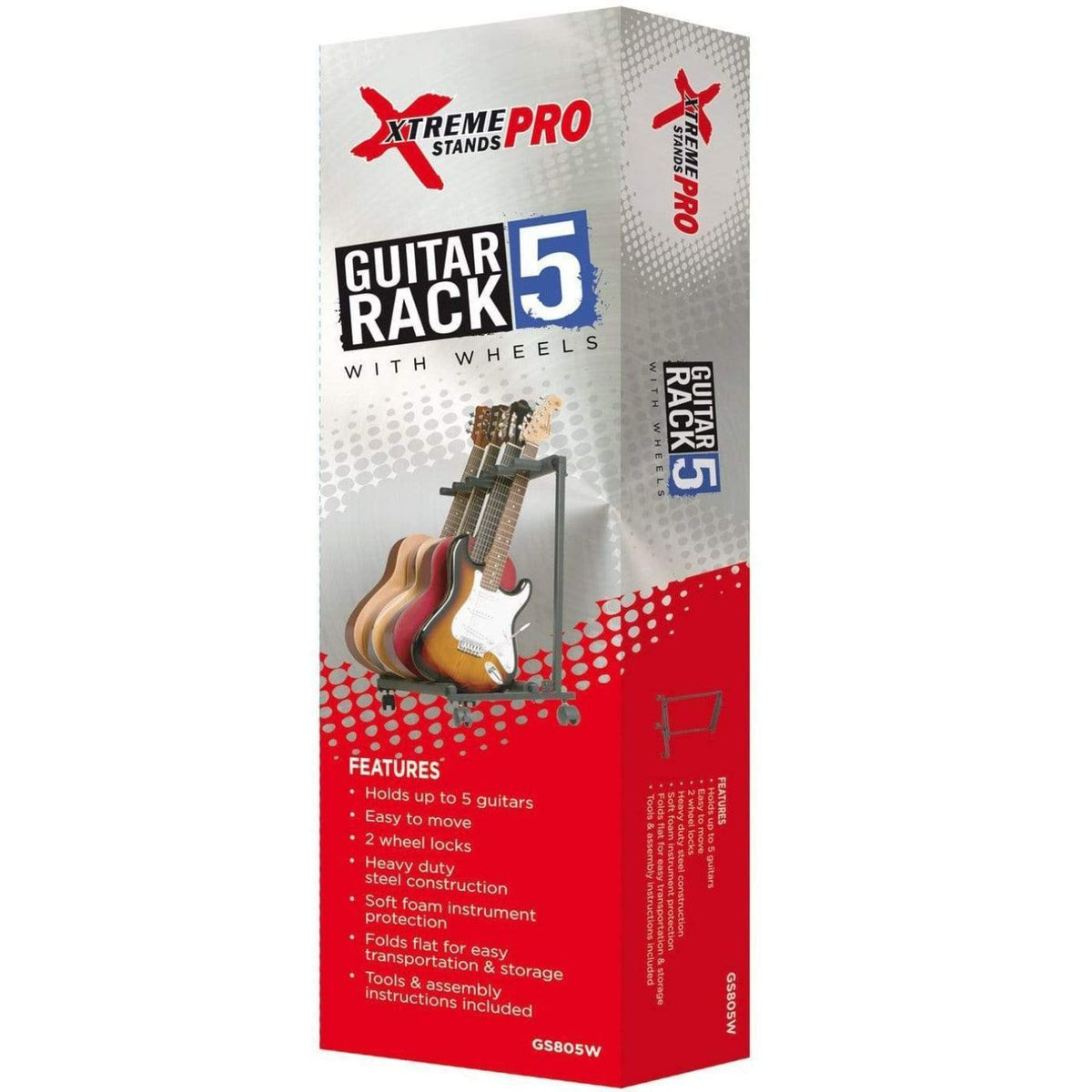 Xtreme Pro 5 Guitar Multi Stand Rack With Wheels-Xtreme-Infinite Music