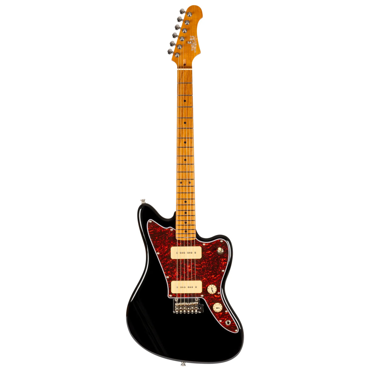 JET JJ-300 Electric Guitar Roasted MN - Black (JJ-300-P90-BK)