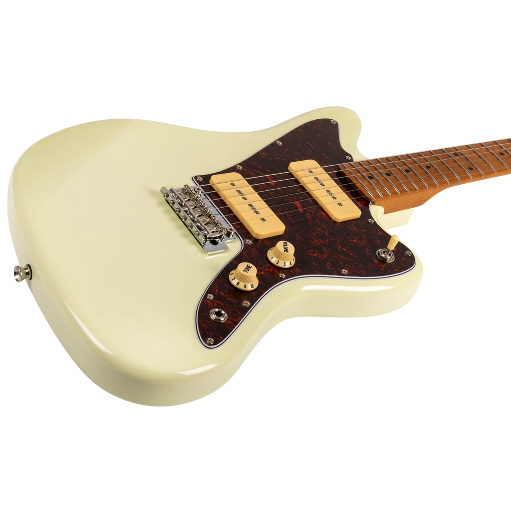 JET JJ-300 Electric Guitar Roasted MN - Olympic White (JJ-300-P90-OW)