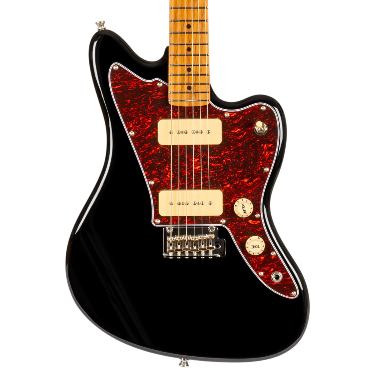 JET JJ-300 Electric Guitar Roasted MN - Black (JJ-300-P90-BK)