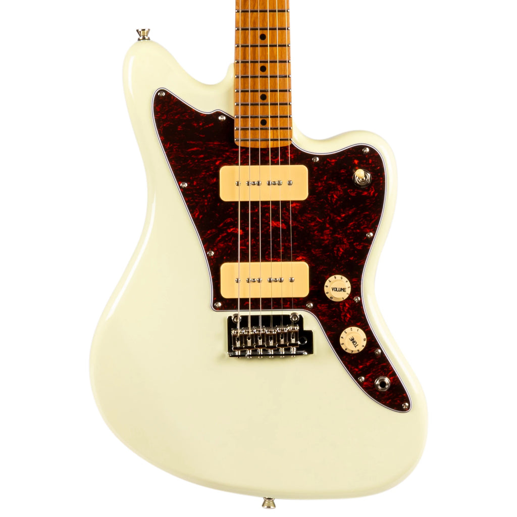 JET JJ-300 Electric Guitar Roasted MN - Olympic White (JJ-300-P90-OW)