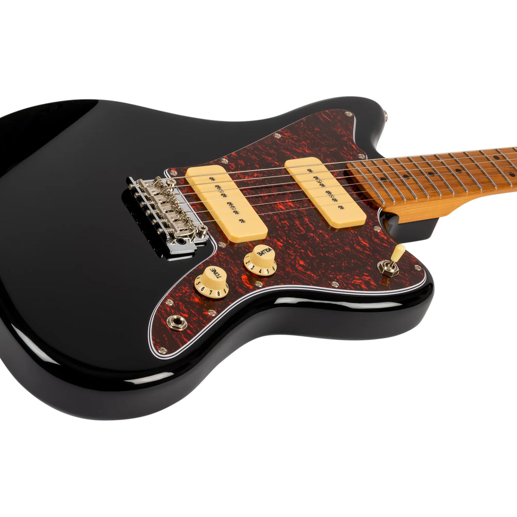 JET JJ-300 Electric Guitar Roasted MN - Black (JJ-300-P90-BK)