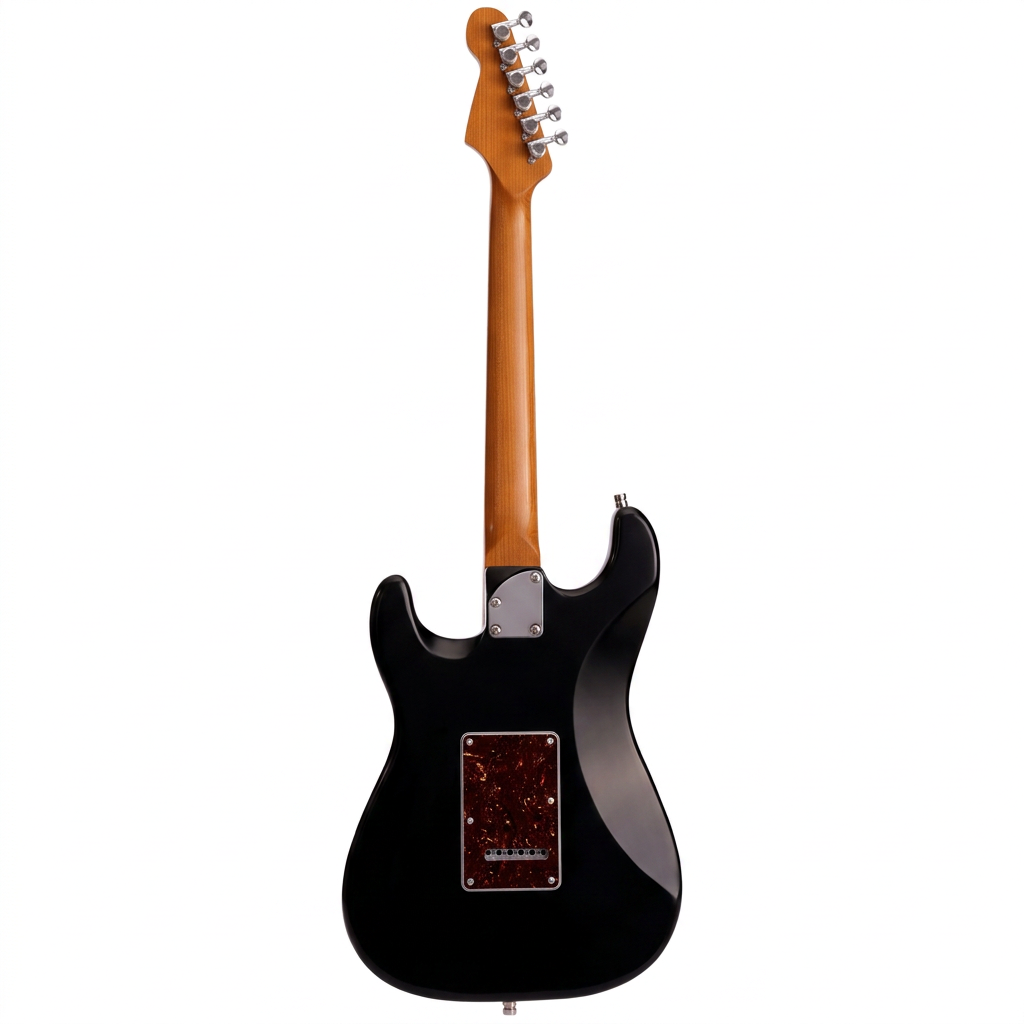Patina Guitars PS-4 HSS Electric Guitar - Paulownia body - Roasted maple neck- RW fretboard- 22 Stainless frets- Locking tuners - Black