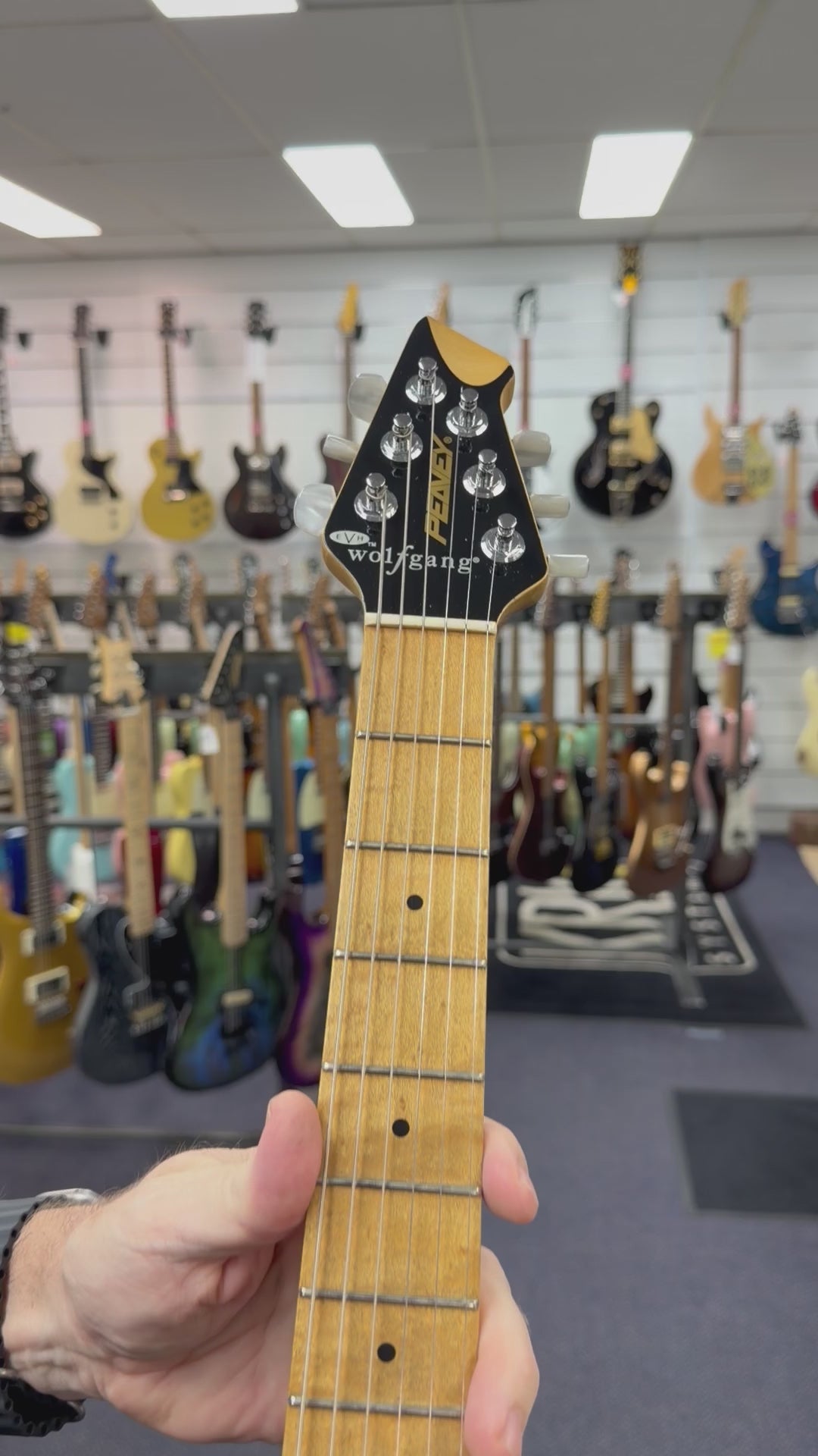 2000 Peavey USA EVH Wolfgang Standard Hardtail Electric Guitar - Trans Blue Flame Maple W/-Hard Case (Pre Owned)