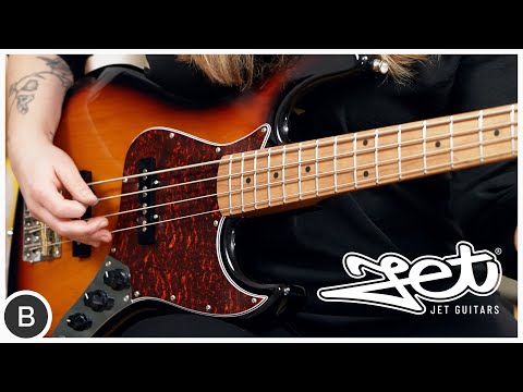 JET JJB-300 Bass Guitar - Vintage Yellow