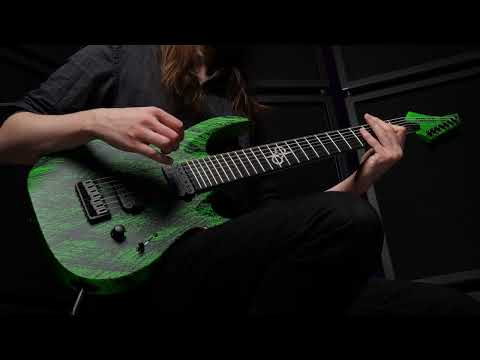 Solar A2.7GN Canabalismo + 7 String Electric Guitar - Green Neon Open Pore Matte